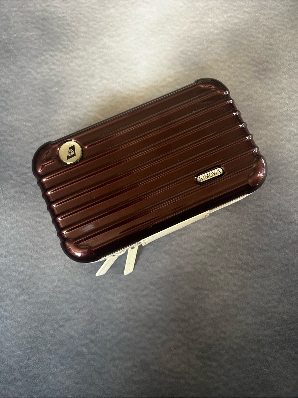 RIMOWA x EVA Glossy Wine Red Mini Hard-Shell Case RARE